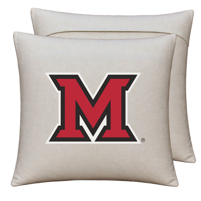 Miami University of Ohio Officially Licensed 18" x 18" Throw Pillow Cover – Logo Design