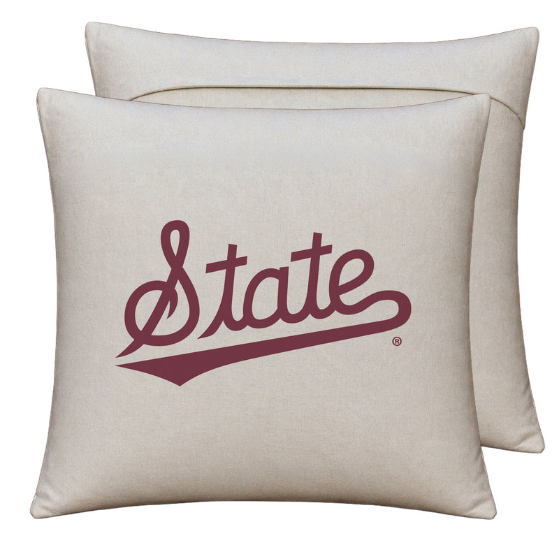 Mississippi State Bulldogs Officially Licensed 18" x 18" Throw Pillow Cover – Logo Design