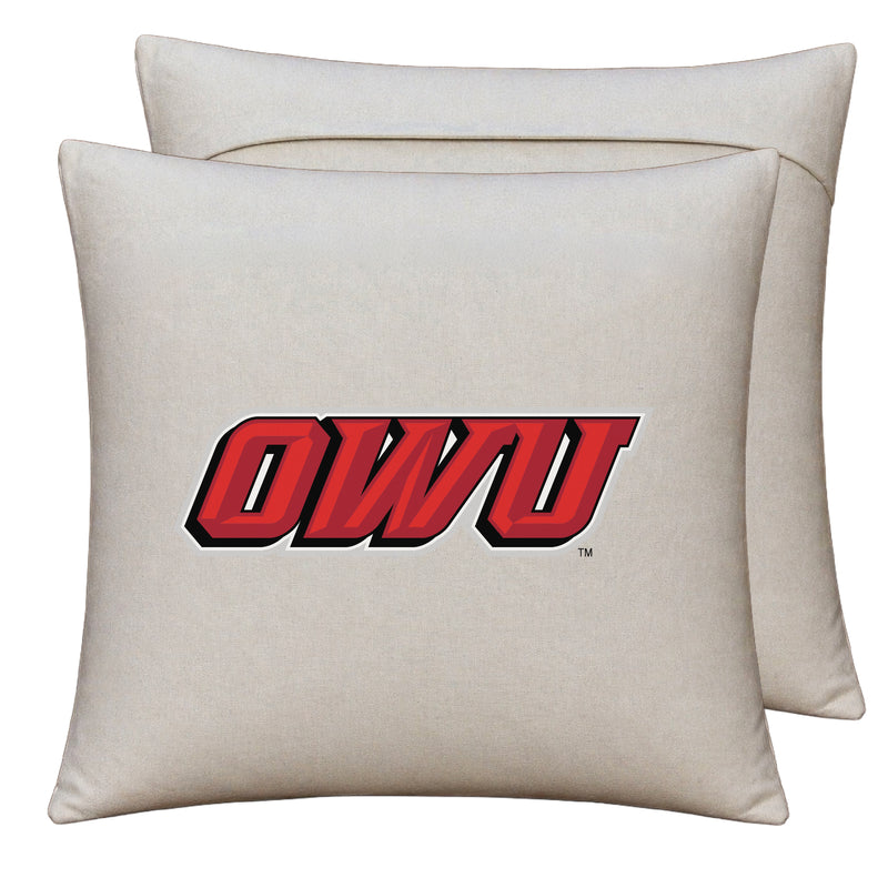 Ohio Wesleyan University Officially Licensed 18" x 18" Throw Pillow Cover – Logo Design