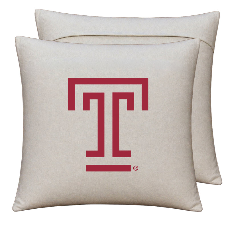 Temple University Officially Licensed 18" x 18" Throw Pillow Cover – Logo Design