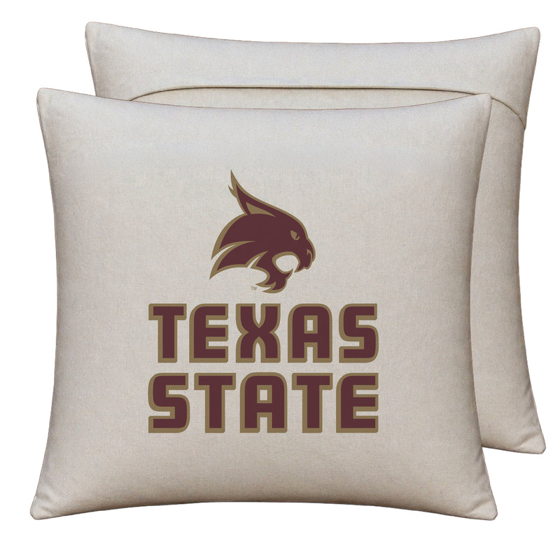 Texas State Bobcats Officially Licensed 18" x 18" Throw Pillow Cover – Logo Design