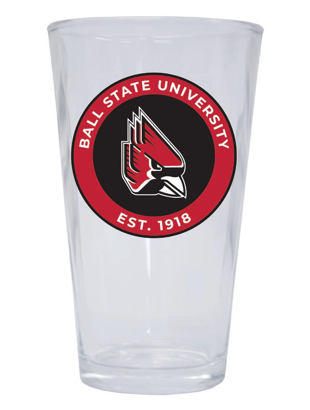 Ball State University 16 oz Pint Glass Circle Design Officially Licensed Collegiate Product 2-Pack