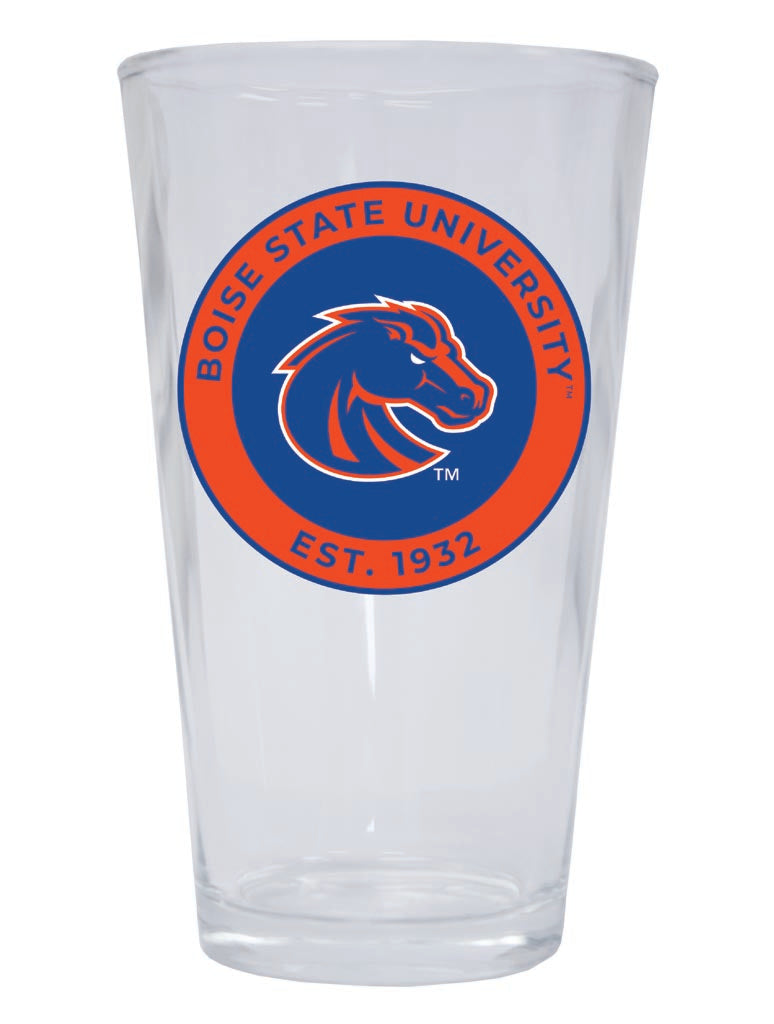Boise State Broncos 16 oz Pint Glass Circle Design Officially Licensed Collegiate Product Single