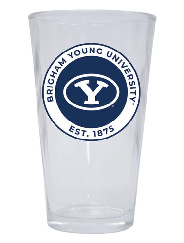 Brigham Young Cougars 16 oz Pint Glass Circle Design Officially Licensed Collegiate Product Single