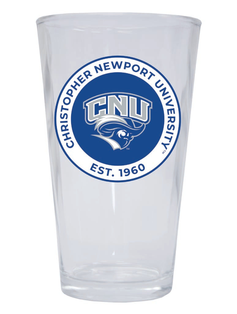 Christopher Newport Captains 16 oz Pint Glass Circle Design Officially Licensed Collegiate Product 2-Pack