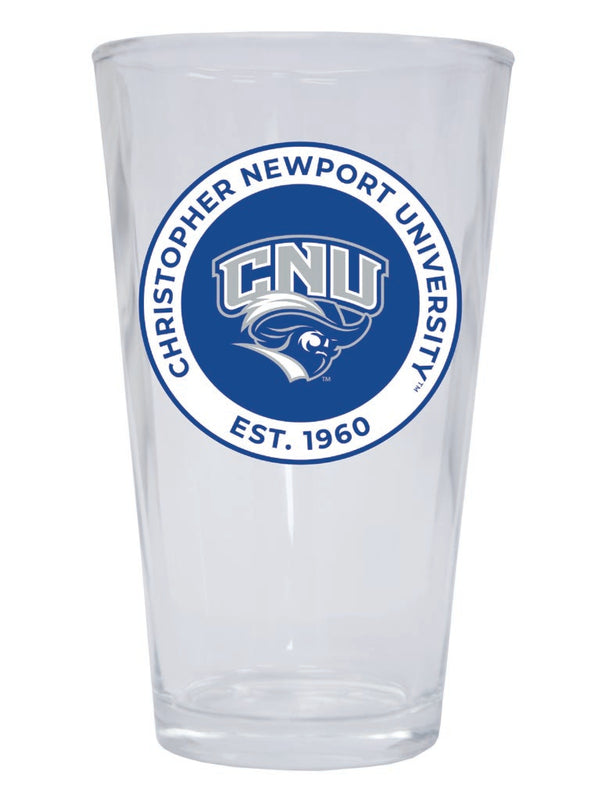 Christopher Newport Captains 16 oz Pint Glass Circle Design Officially Licensed Collegiate Product 2-Pack