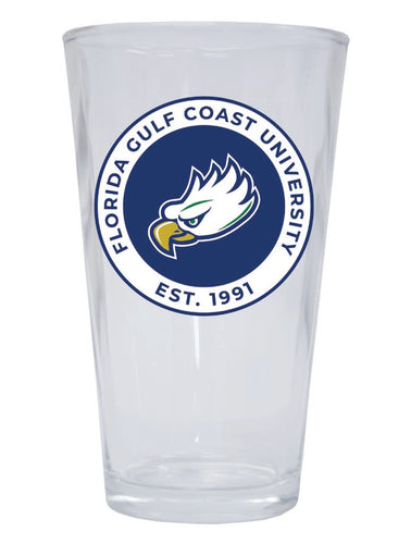 Florida Gulf Coast Eagles 16 oz Pint Glass Circle Design Officially Licensed Collegiate Product Single