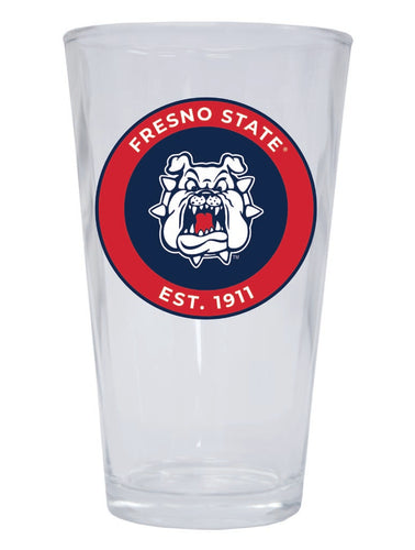Fresno State Bulldogs 16 oz Pint Glass Circle Design Officially Licensed Collegiate Product Single
