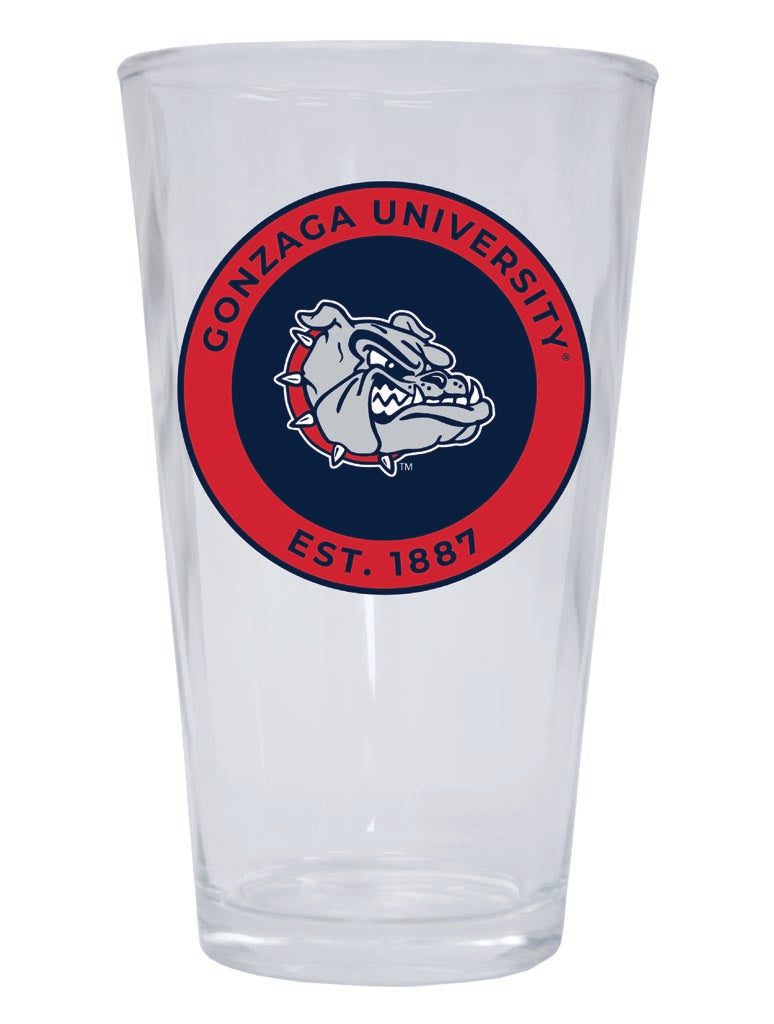 Gonzaga Bulldogs 16 oz Pint Glass Circle Design Officially Licensed Collegiate Product 2-Pack
