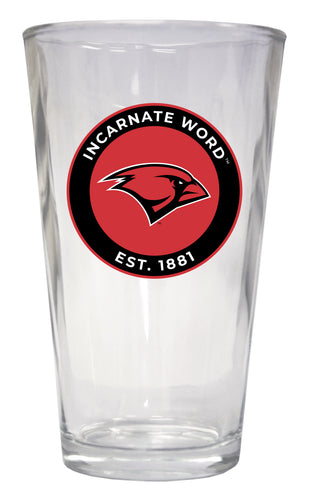 Incarnate Word Cardinals 16 oz Pint Glass Officially Licensed Circle Design Single