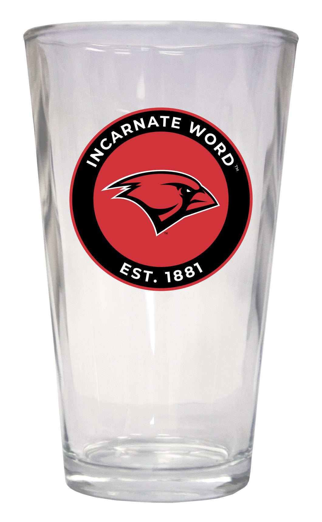 Incarnate Word Cardinals 16 oz Pint Glass Officially Licensed Circle Design Single