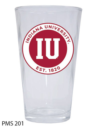Indiana Hoosiers 16 oz Pint Glass Circle Design Officially Licensed Collegiate Product Single