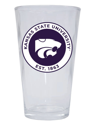 Kansas State Wildcats 16 oz Pint Glass Circle Design Officially Licensed Collegiate Product 4-Pack