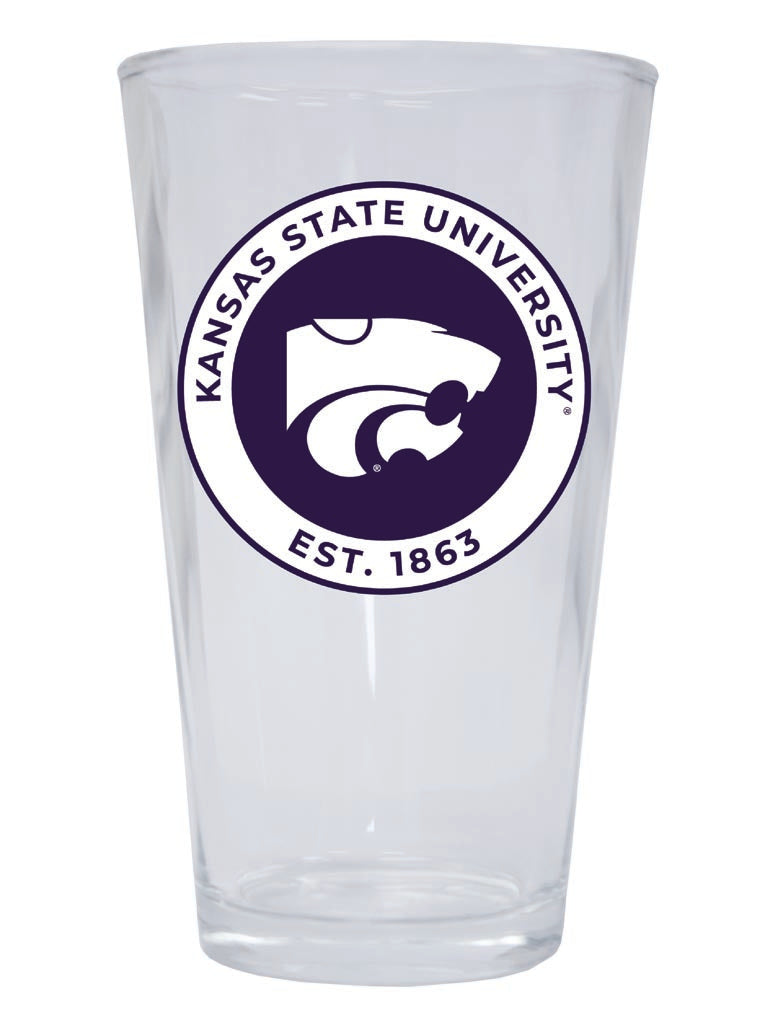 Kansas State Wildcats 16 oz Pint Glass Circle Design Officially Licensed Collegiate Product 4-Pack