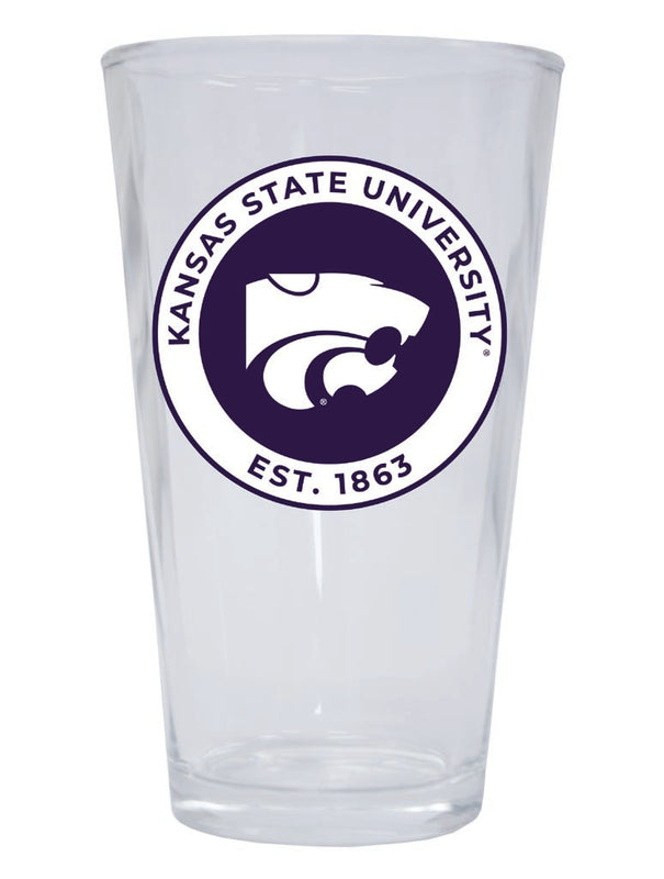 Kansas State Wildcats 16 oz Pint Glass Circle Design Officially Licensed Collegiate Product 4-Pack
