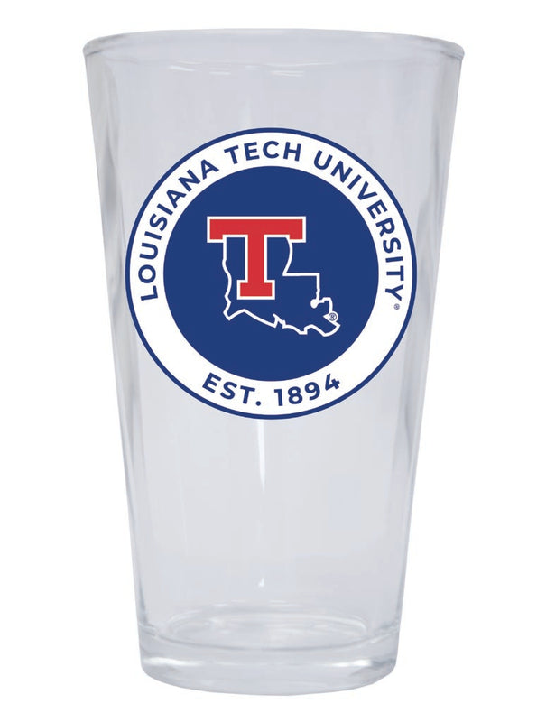 Louisiana Tech Bulldogs 16 oz Pint Glass Circle Design Officially Licensed Collegiate Product Single