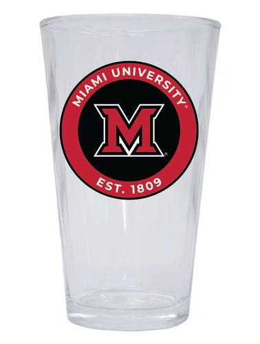 Miami University of Ohio 16 oz Pint Glass Circle Design Officially Licensed Collegiate Product Single