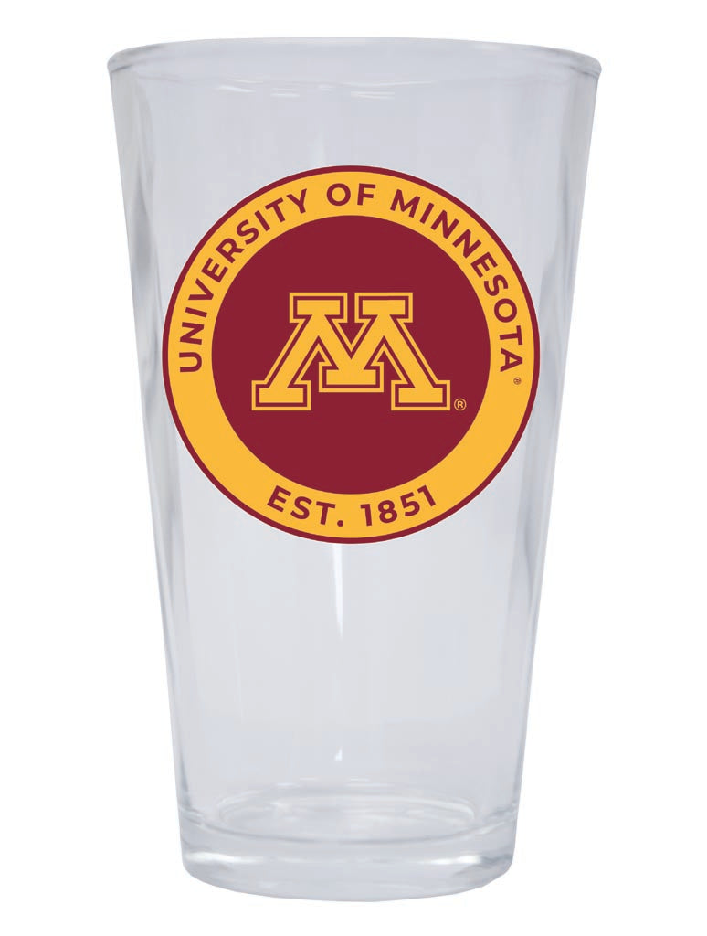 Minnesota Gophers 16 oz Pint Glass Circle Design Officially Licensed Collegiate Product Single