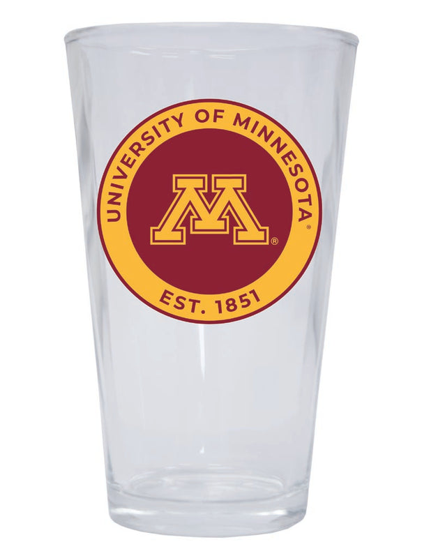 Minnesota Gophers 16 oz Pint Glass Circle Design Officially Licensed Collegiate Product Single