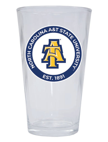 North Carolina A&T State Aggies 16 oz Pint Glass Circle Design Officially Licensed Collegiate Product Single
