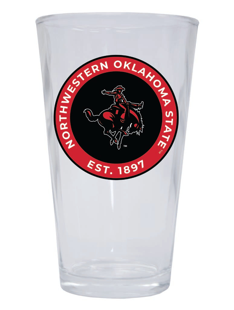 Northwestern Oklahoma State University 16 oz Pint Glass Circle Design Officially Licensed Collegiate Product 2-Pack