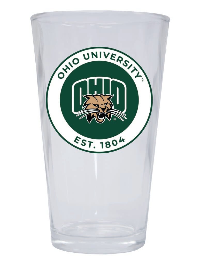 Ohio University 16 oz Pint Glass Circle Design Officially Licensed Collegiate Product 2-Pack