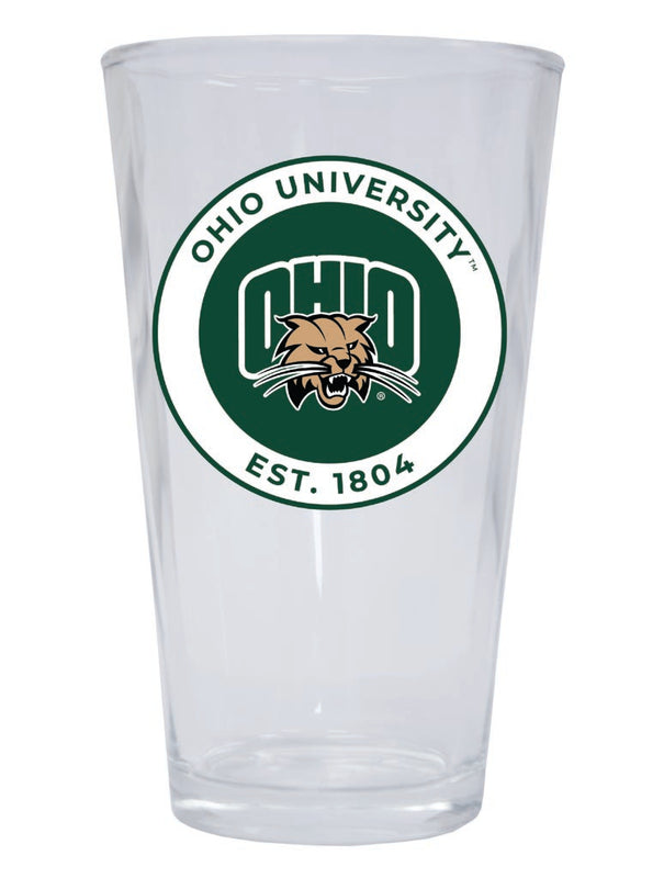 Ohio University 16 oz Pint Glass Circle Design Officially Licensed Collegiate Product 2-Pack