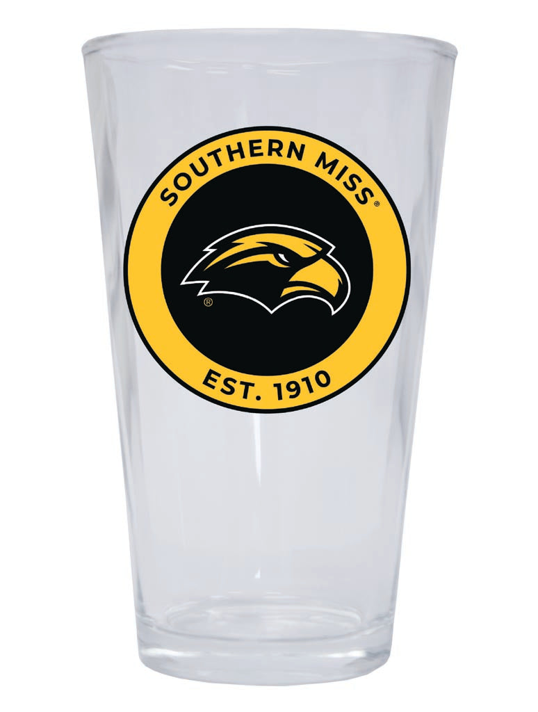 Southern Mississippi Golden Eagles 16 oz Pint Glass Circle Design Officially Licensed Collegiate Product Single