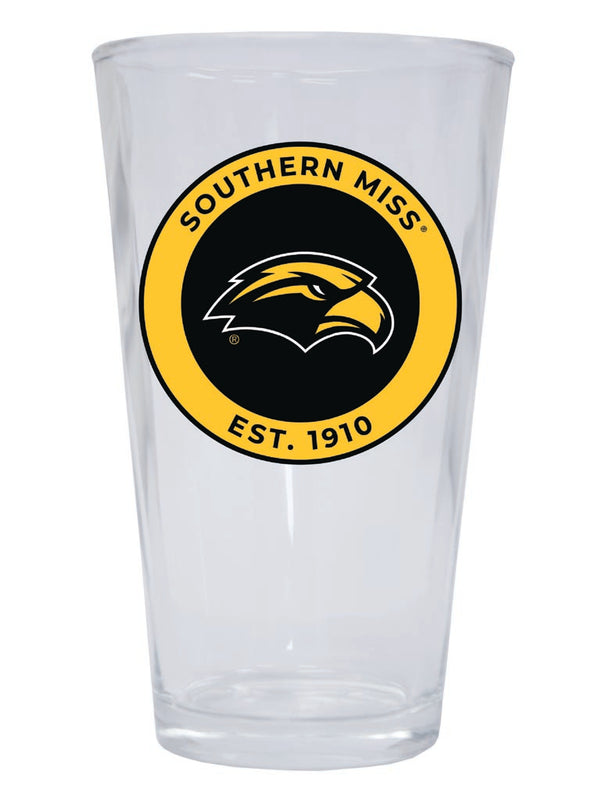 Southern Mississippi Golden Eagles 16 oz Pint Glass Circle Design Officially Licensed Collegiate Product Single