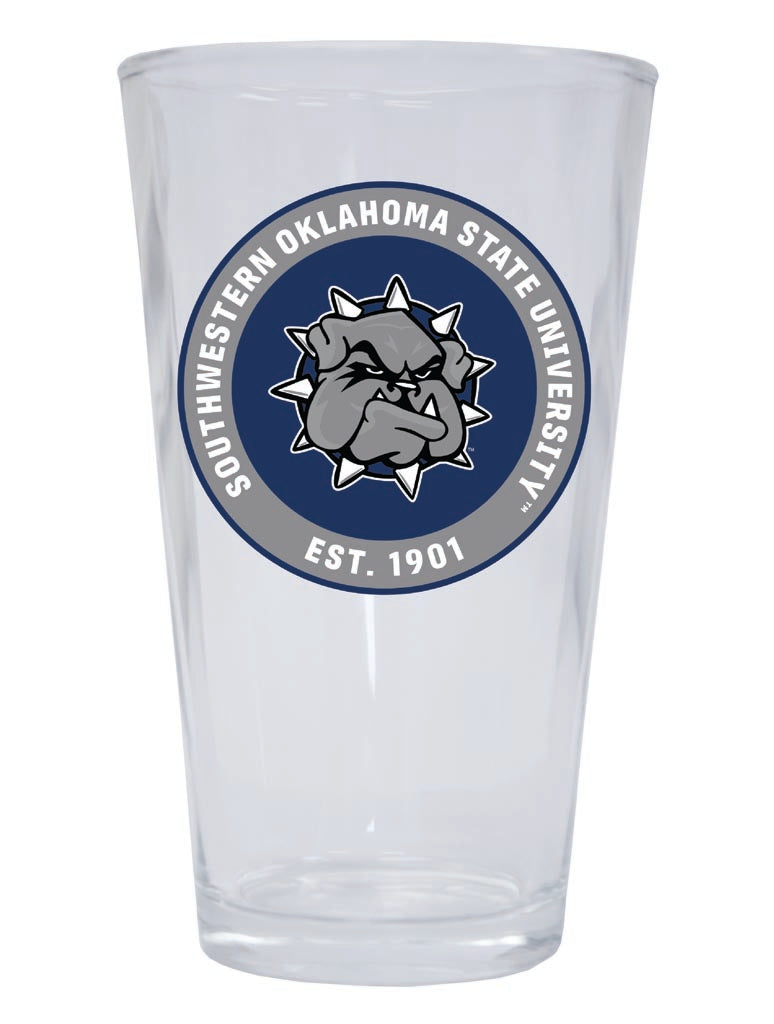 Southwestern Oklahoma State University 16 oz Pint Glass Circle Design Officially Licensed Collegiate Product 2-Pack