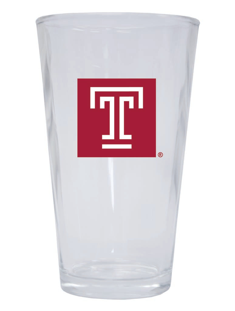 Temple University 16 oz Pint Glass Circle Design Officially Licensed Collegiate Product Single