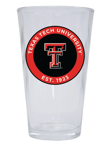 Texas Tech Red Raiders 16 oz Pint Glass Circle Design Officially Licensed Collegiate Product Single