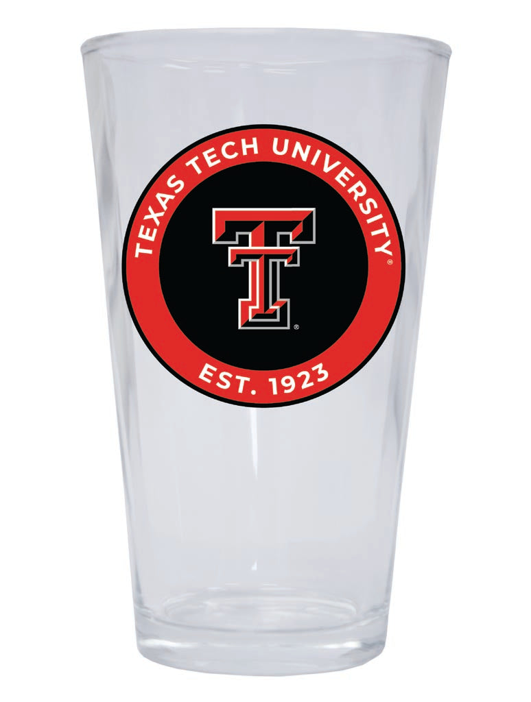 Texas Tech Red Raiders 16 oz Pint Glass Circle Design Officially Licensed Collegiate Product Single