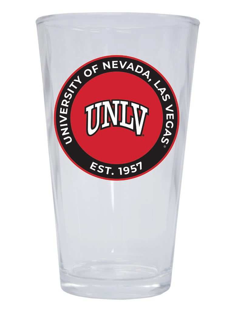 UNLV Rebels 16 oz Pint Glass Circle Design Officially Licensed Collegiate Product Single