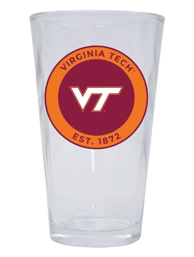 Virginia Tech Hokies 16 oz Pint Glass Circle Design Officially Licensed Collegiate Product 2-Pack