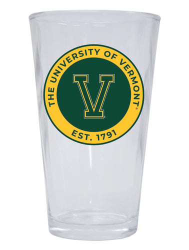 Vermont Catamounts 16 oz Pint Glass Circle Design Officially Licensed Collegiate Product Single