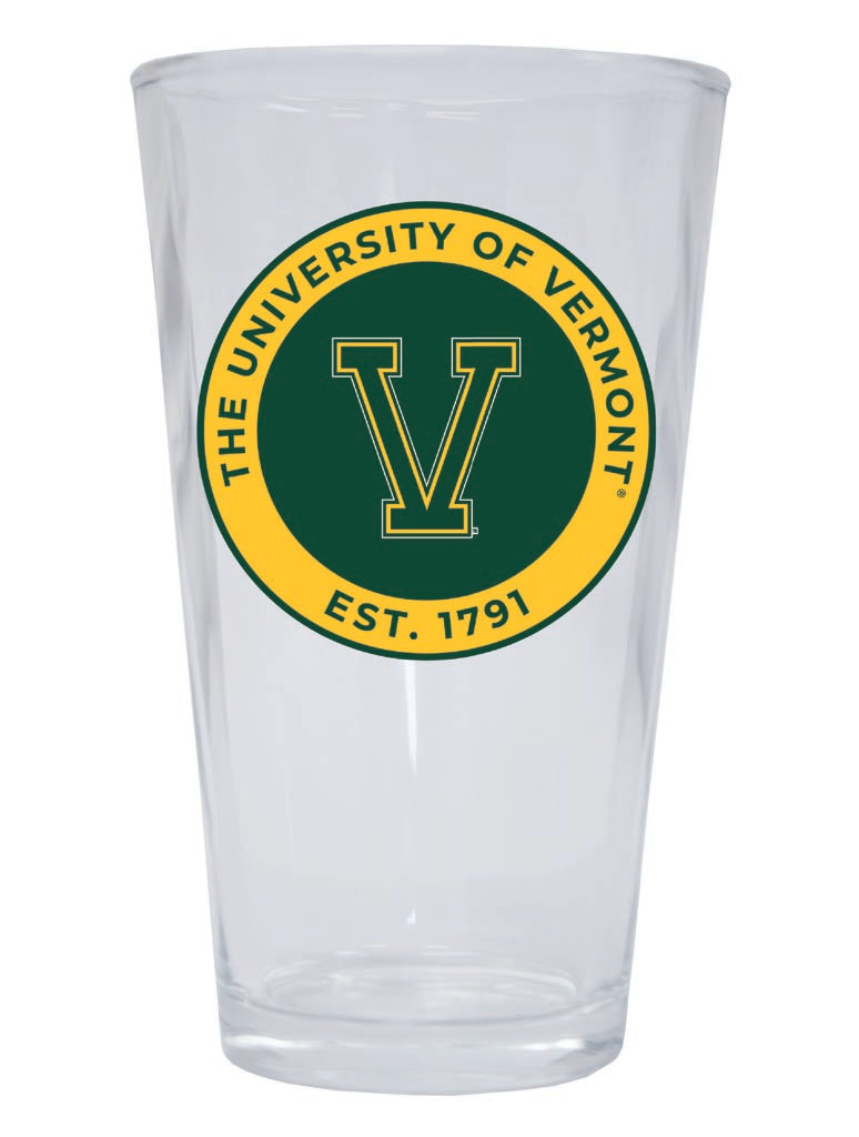 Vermont Catamounts 16 oz Pint Glass Circle Design Officially Licensed Collegiate Product Single