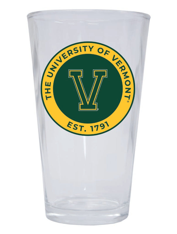 Vermont Catamounts 16 oz Pint Glass Circle Design Officially Licensed Collegiate Product Single
