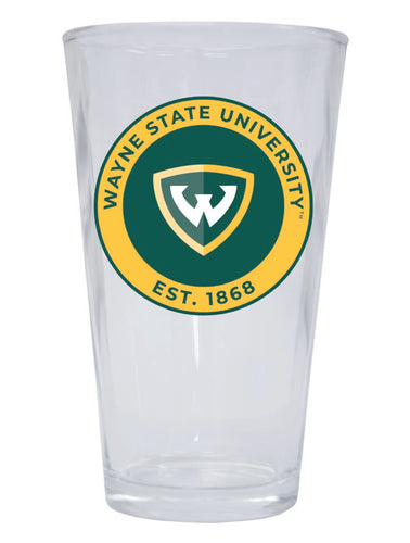 Wayne State 16 oz Pint Glass Circle Design Officially Licensed Collegiate Product Single
