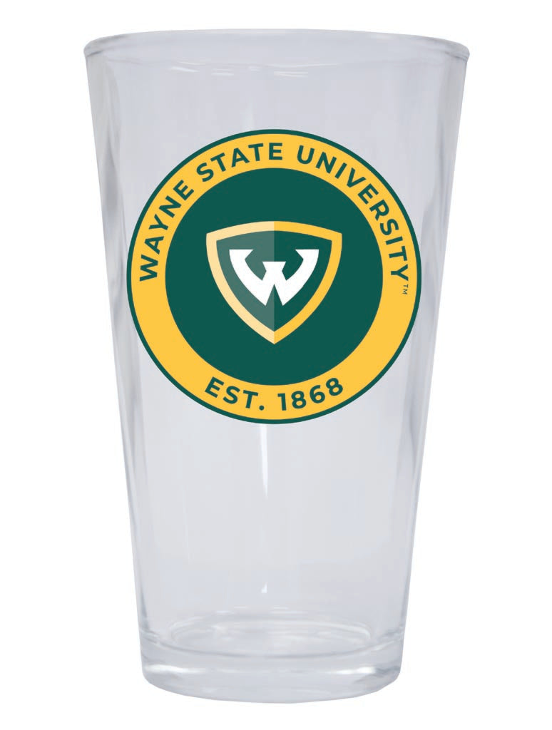 Wayne State 16 oz Pint Glass Circle Design Officially Licensed Collegiate Product Single