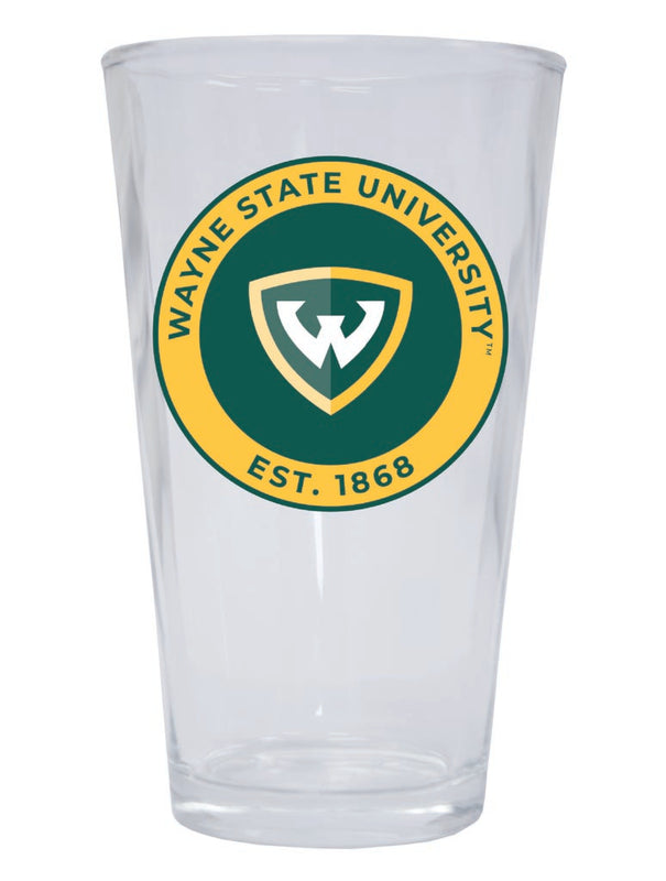 Wayne State 16 oz Pint Glass Circle Design Officially Licensed Collegiate Product Single