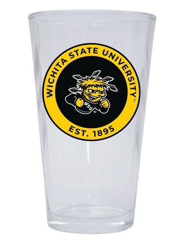 Wichita State Shockers 16 oz Pint Glass Circle Design Officially Licensed Collegiate Product 4-Pack