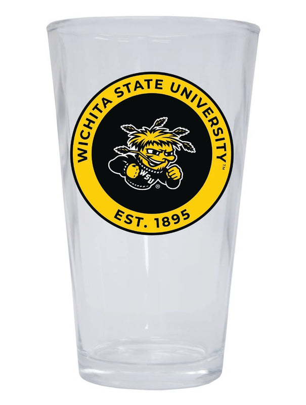 Wichita State Shockers 16 oz Pint Glass Circle Design Officially Licensed Collegiate Product 4-Pack
