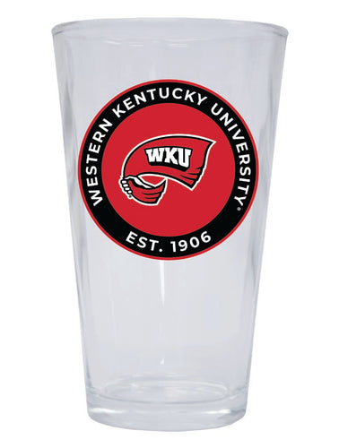 Western Kentucky Hilltoppers 16 oz Pint Glass Circle Design Officially Licensed Collegiate Product 4-Pack