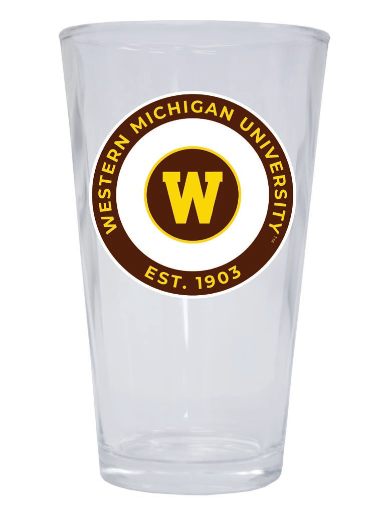 Western Michigan University 16 oz Pint Glass Circle Design Officially Licensed Collegiate Product Single