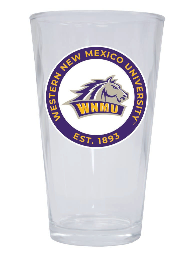 Western New Mexico University 16 oz Pint Glass Circle Design Officially Licensed Collegiate Product 4-Pack
