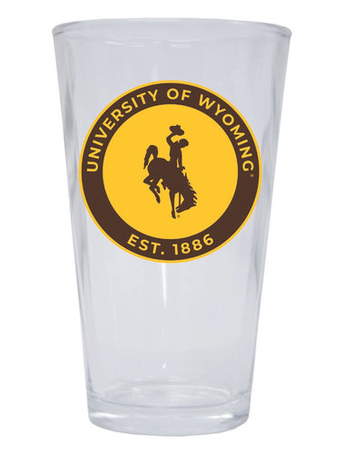 University of Wyoming 16 oz Pint Glass Circle Design Officially Licensed Collegiate Product Single