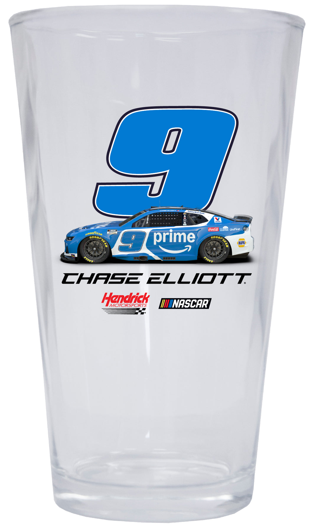 Nascar #9 Chase Elliott 16 oz Pint Glass Officially Licensed
