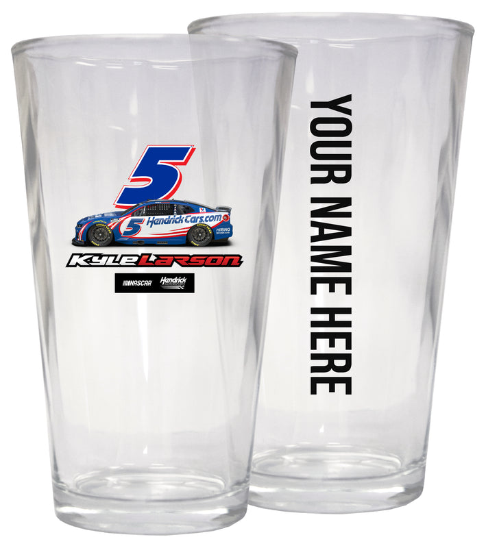 Kyle Larson 2X Champ #5 Nascar Offic. Licensed Customized 16 oz Pint Glass 