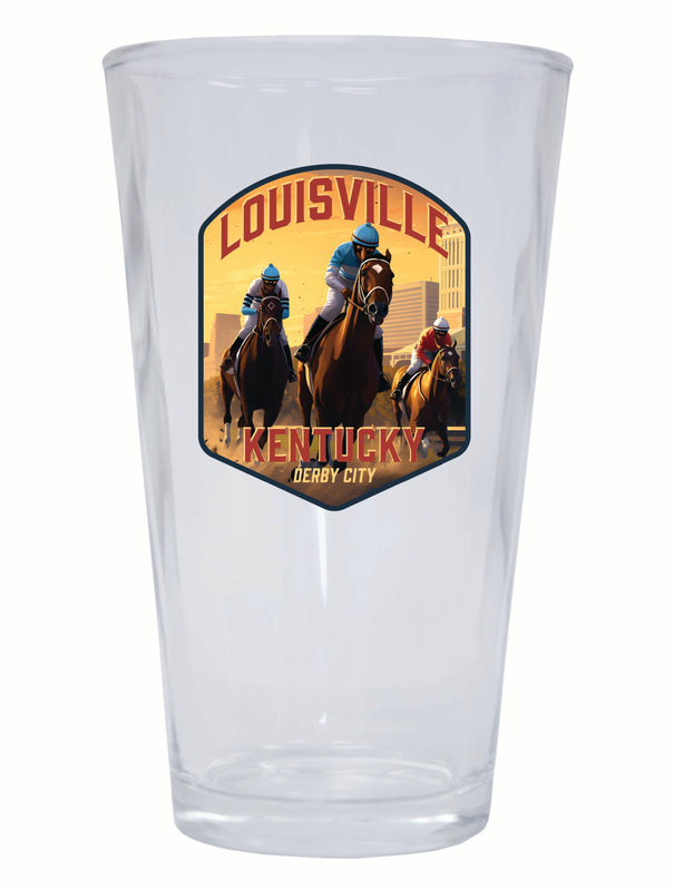 Louisville Kentucky Derby City Design Souvenir 16 oz Pint Glass 2-Pack